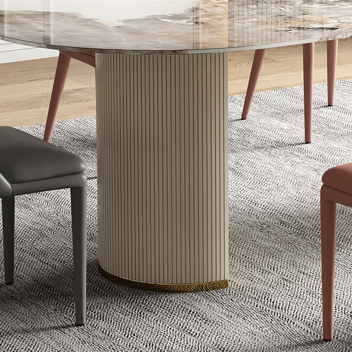 Traditional Luxury Furniture Oval Double Pedestal Dining Room Table for Home