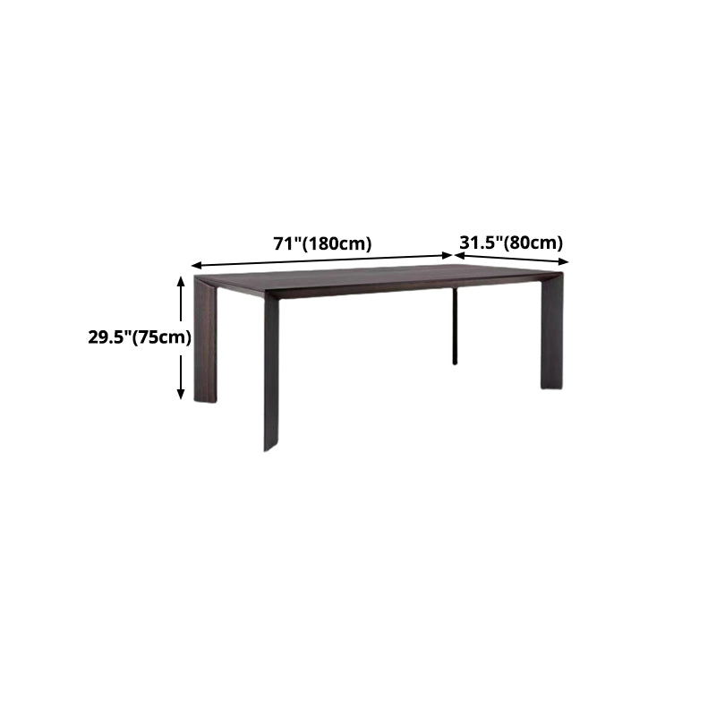 Rectangle 4 Legs Industrial Table Black Color Fixed Table of Pine Solid Wood