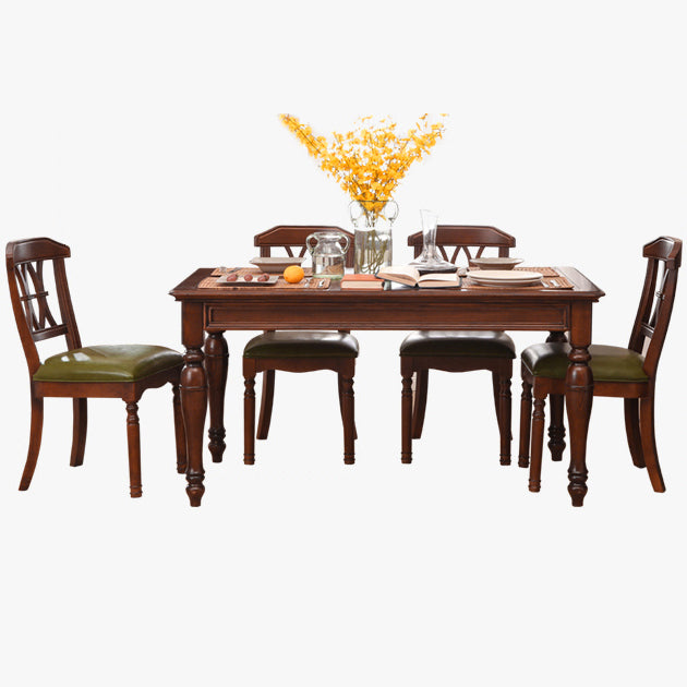 Ash Wood Top Table Solid Wood Mid-Century Modern Rectangle Dining Table for Dining Room