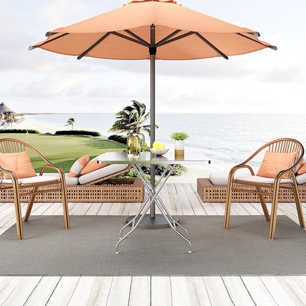 Industrial Style Dining Table Square Stainless Steel Folding Dining Table for Home Use