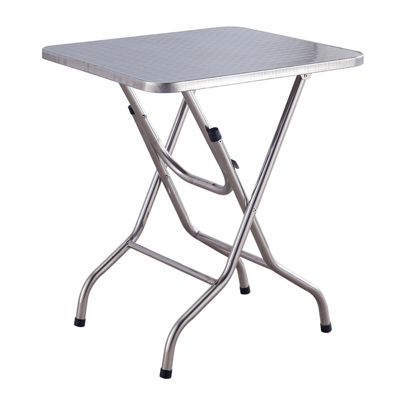 Industrial Style Dining Table Square Stainless Steel Folding Dining Table for Home Use
