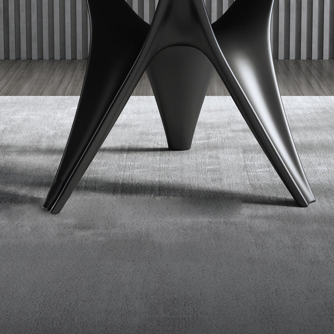 Round Stone Table Modern Style Dining Site Table With Tripod Base