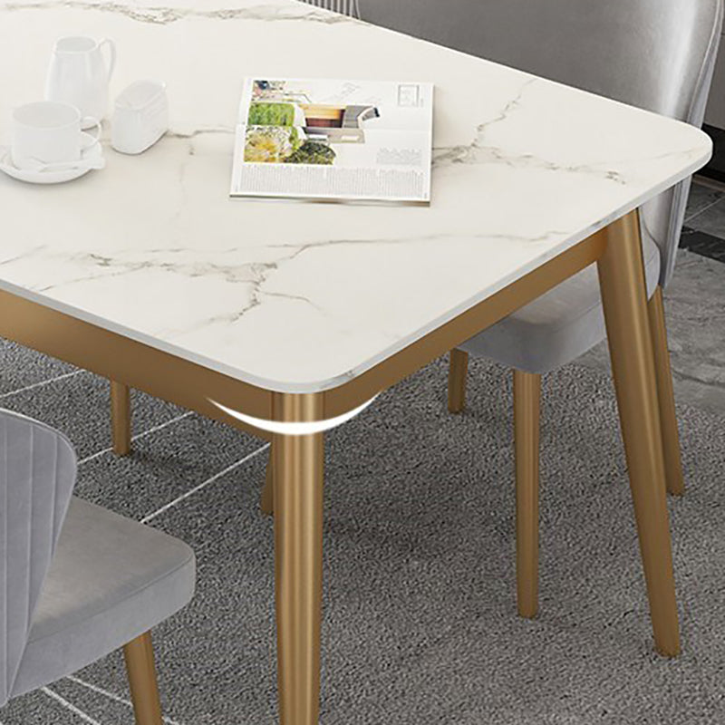 Traditional Luxury Dining Table Rectangle Sintered Stone Table for Home