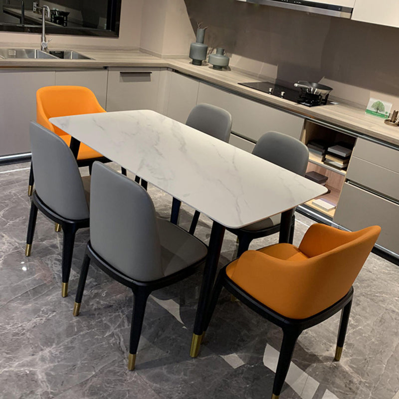 Traditional Luxury Dining Table Rectangle Black 4-foot Wood Fixed Table