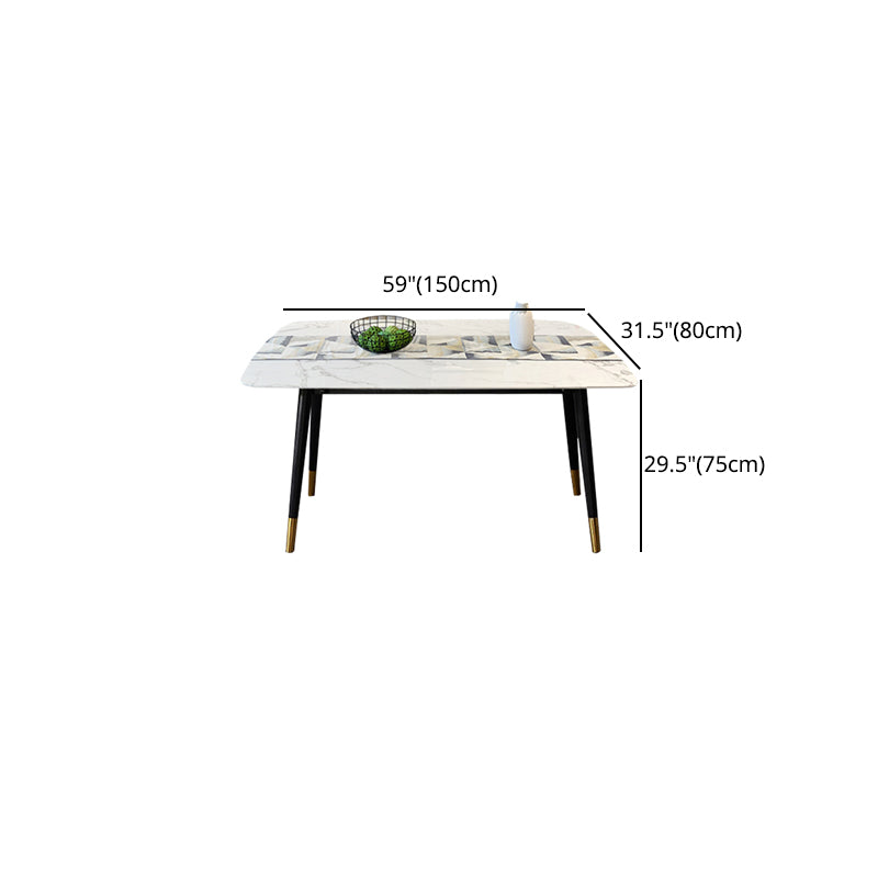 Traditional Luxury Dining Table Rectangle Black 4-foot Wood Fixed Tabl