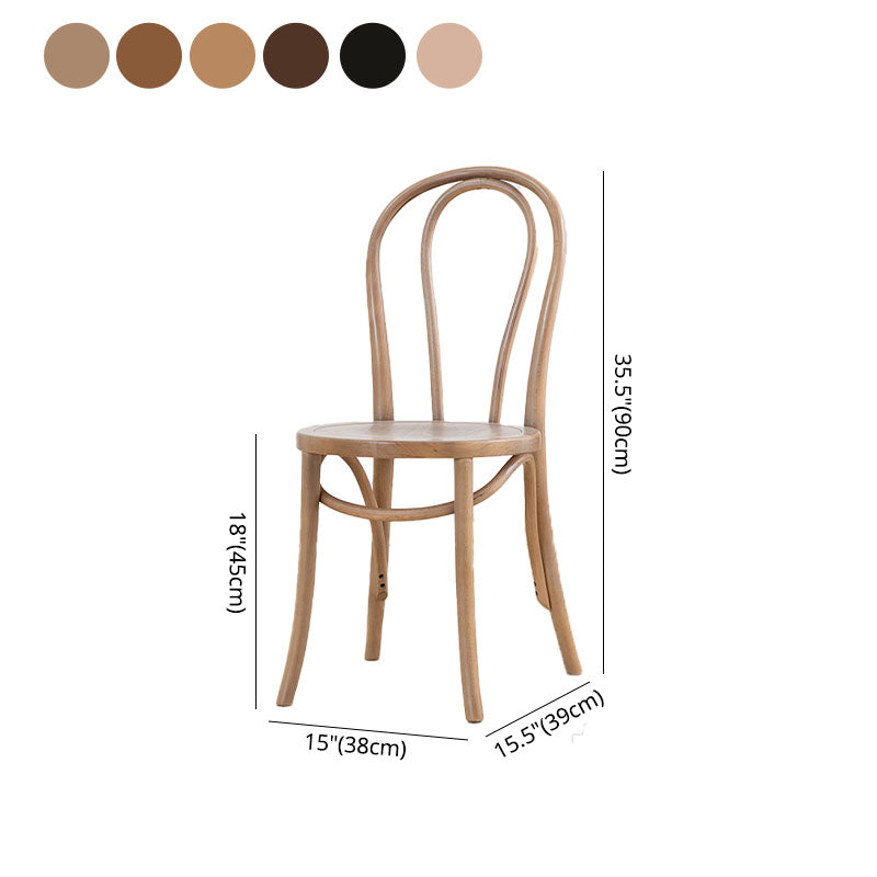 Scandinavian Dining Room Armless Chair Wood Windsor Back Dining Side Chair