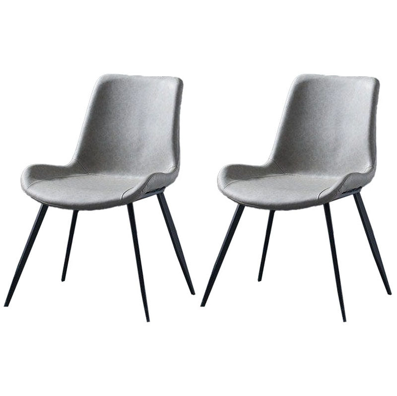 Leather Dining Side Chair Industrial Design Solid Back Dining Side Chairs