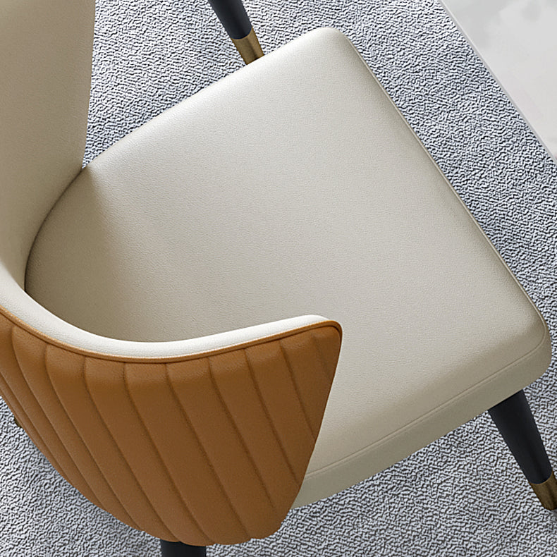 Nordic Glam Style Dining Chairs Armless Side Chairs with Wooden Legs