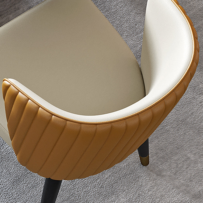 Nordic Glam Style Dining Chairs Armless Side Chairs with Wooden Legs