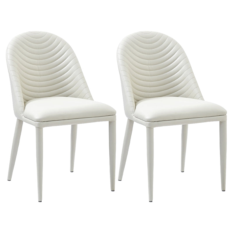 Leather Contemporary Indoor-Outdoor Dining Chair Solid Back Side Chair