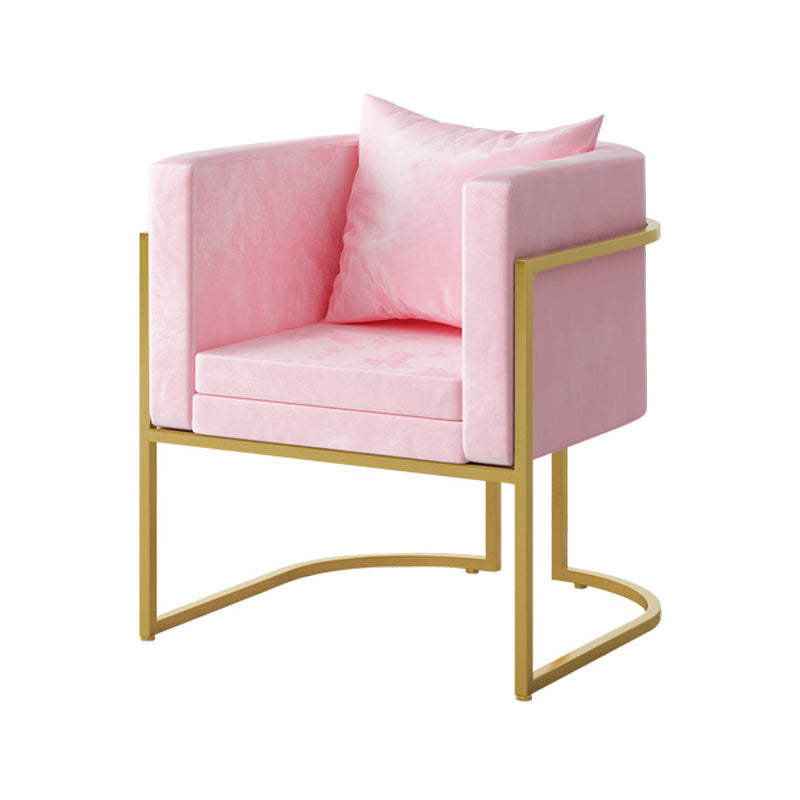 Scandinavian Armless Solid Back Chair for Home Fabric Dining Side Chair