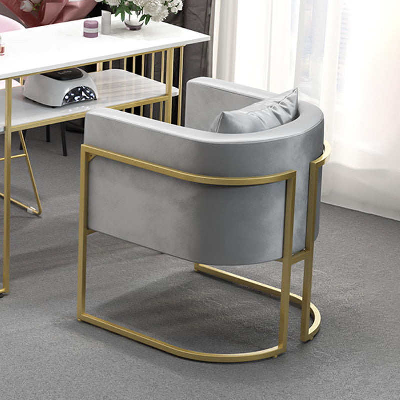 Scandinavian Armless Solid Back Chair for Home Fabric Dining Side Chair