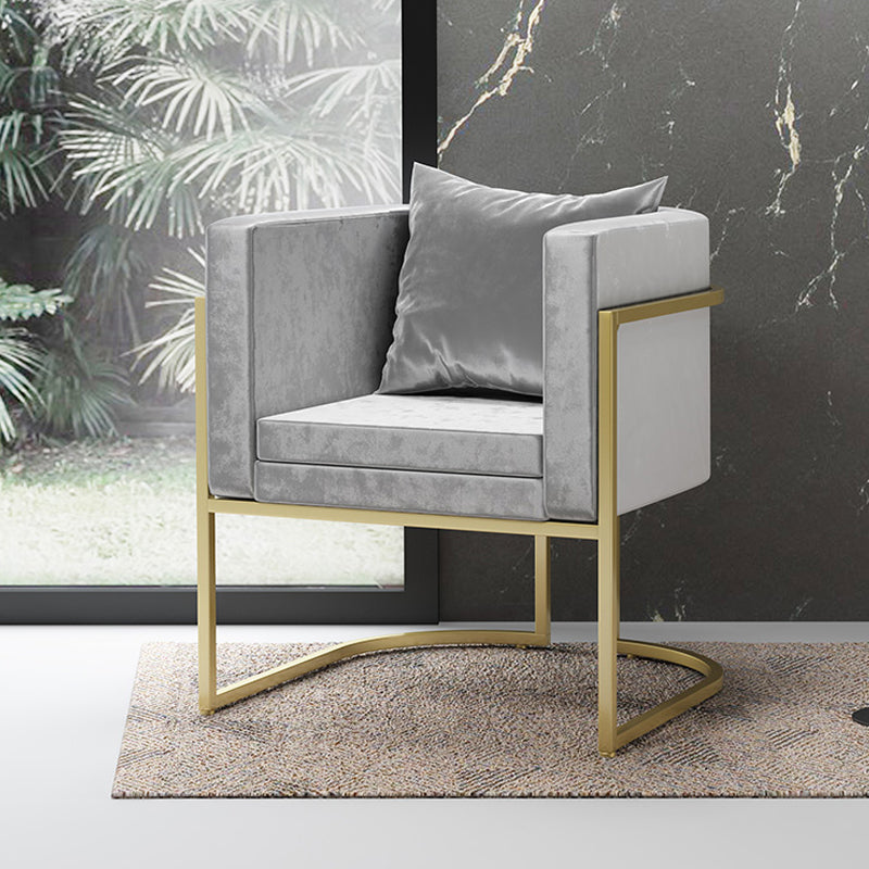 Scandinavian Armless Solid Back Chair for Home Fabric Dining Side Chair