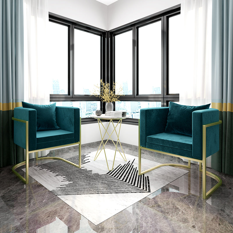 Scandinavian Armless Solid Back Chair for Home Fabric Dining Side Chair