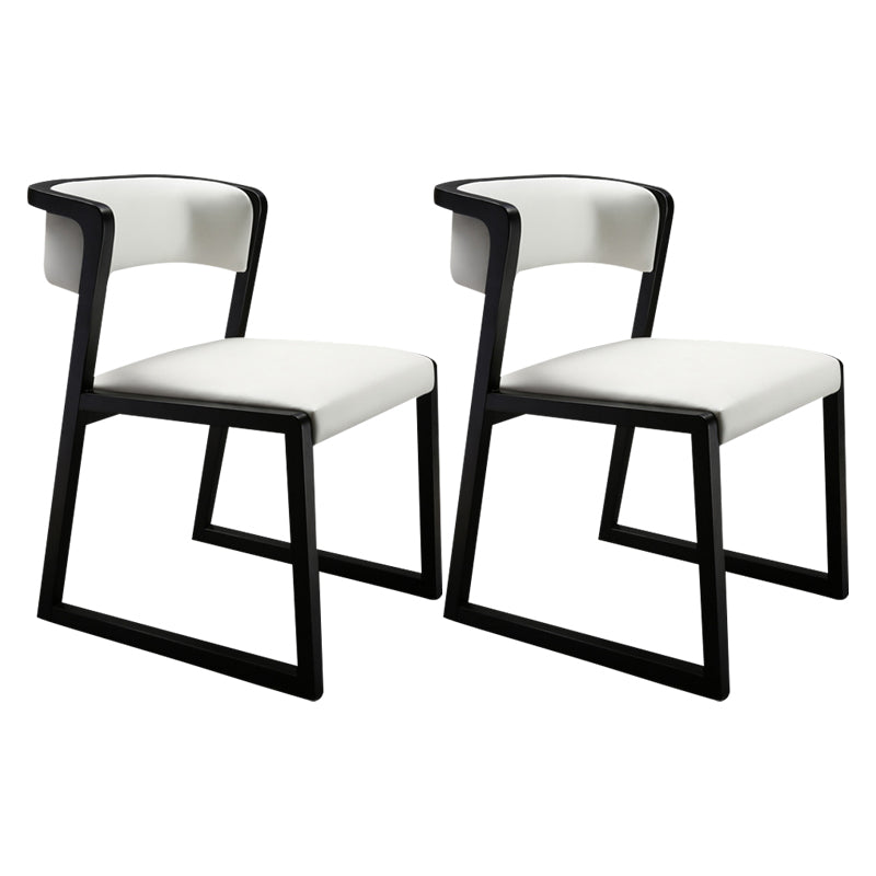 Open Back Side Chair Industrial Style PU Leather Dining Chairs for Home