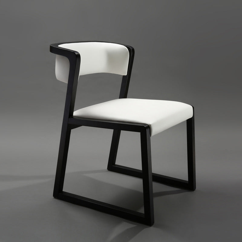 Open Back Side Chair Industrial Style PU Leather Dining Chairs for Home