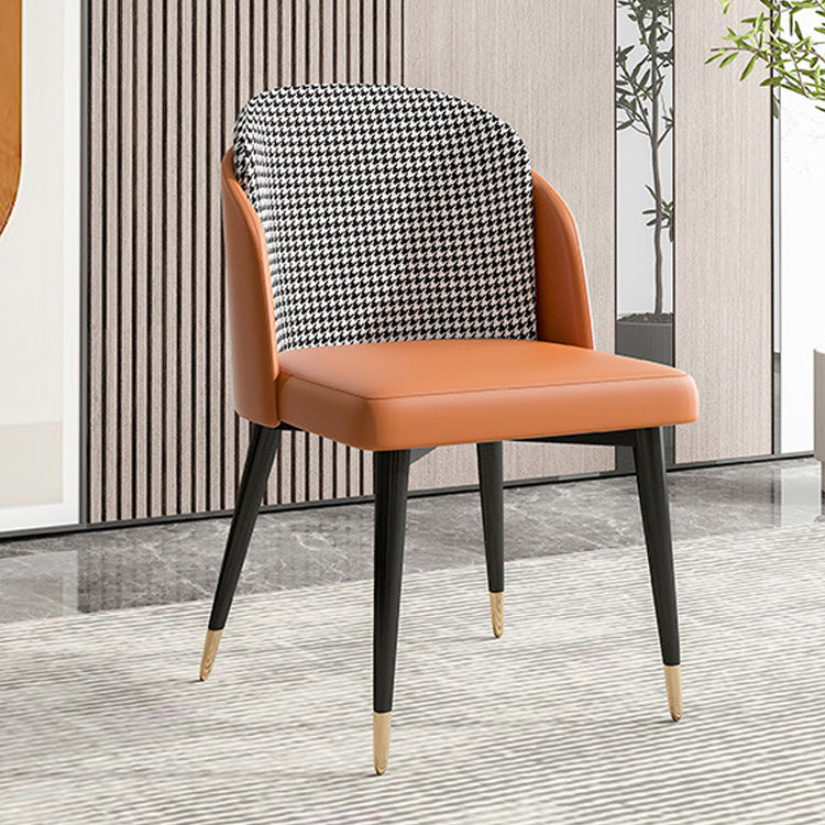 Nordic Style Upholstered Side Chairs Solid Back Armless Dining Chair