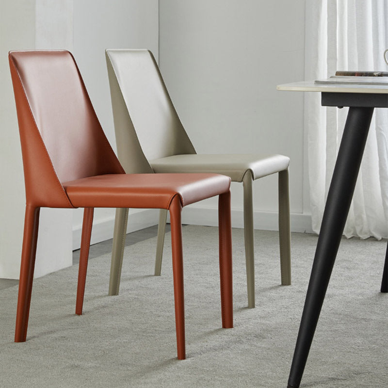 Leather Modern Contemporary Indoor-Outdoor Side Chair Parsons Chair