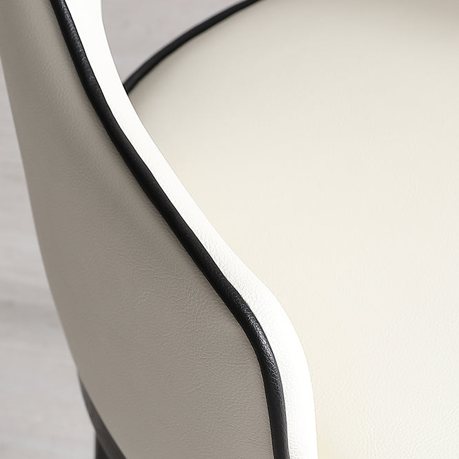 Glam Style Arm Chair Wood Open Back Dining Side Chair for Kitchen with Upholstered