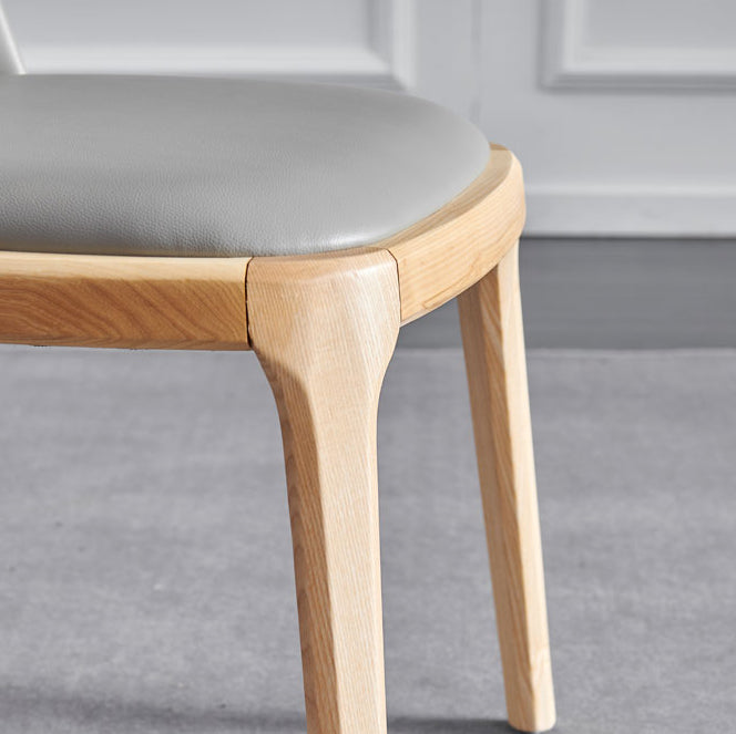 Modern Dining Room Side Chairs Ash Wood Armless Chairs for Home