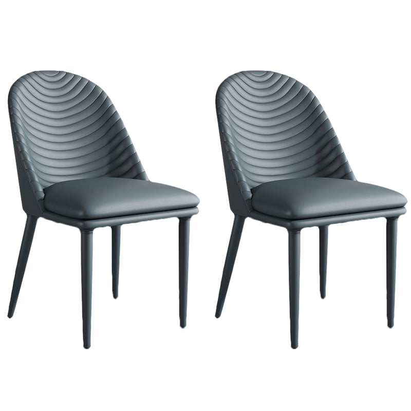 Modern Dining Room Side Chairs Faux Leather Armless Dining Chairs
