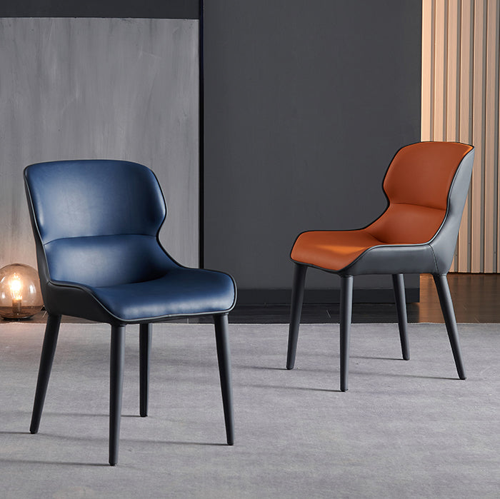 Modern Dining Room Side Chairs Faux Leather Armless Chairs for Home