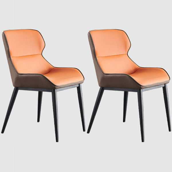 Modern Dining Room Side Chairs Faux Leather Armless Chairs for Home