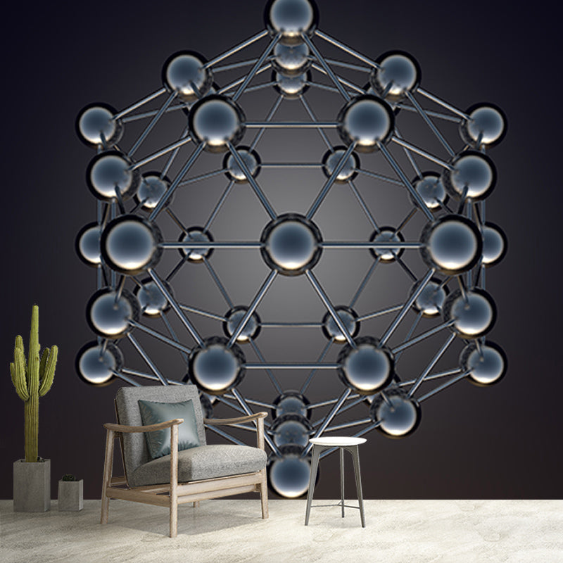 Decorative Wallpaper Illustration Moisture Resistant Geometric Wall Mural