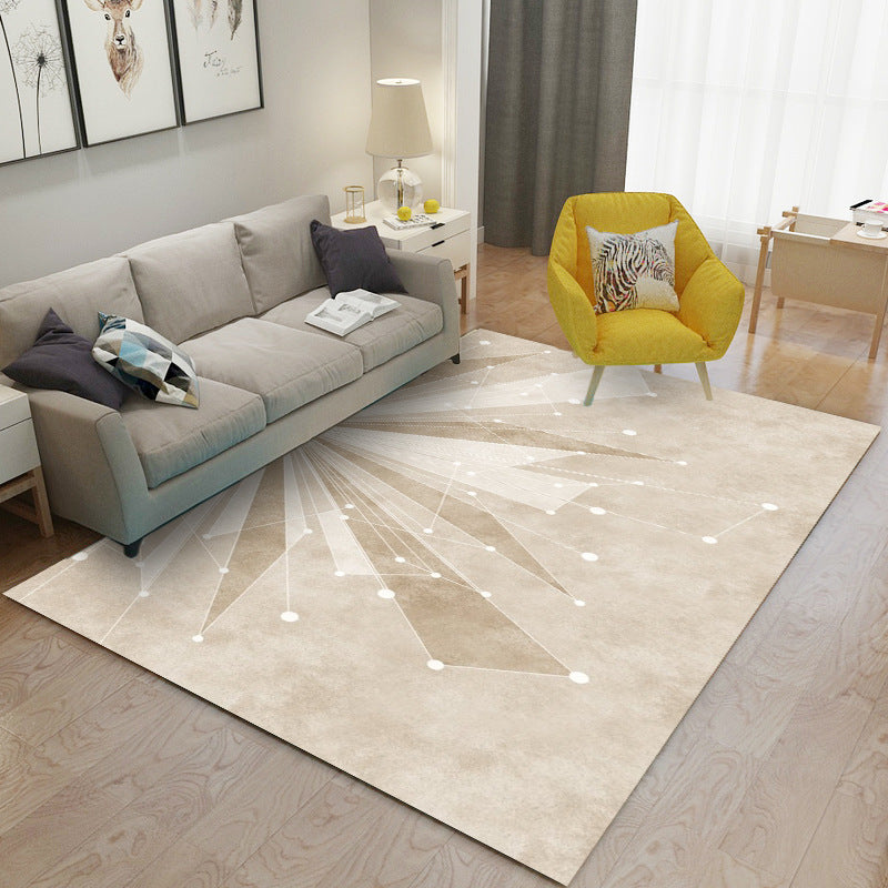 Leisure Carpet Modern Abstract Print Carpet Washable Polyester Rug with Non-Slip Backing