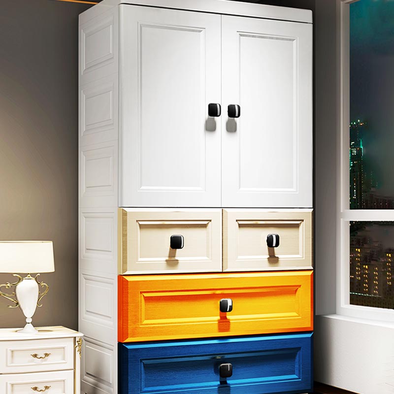 Contemporary Wardrobe Cabinet Plastic Hinged Wardrobe Armoire