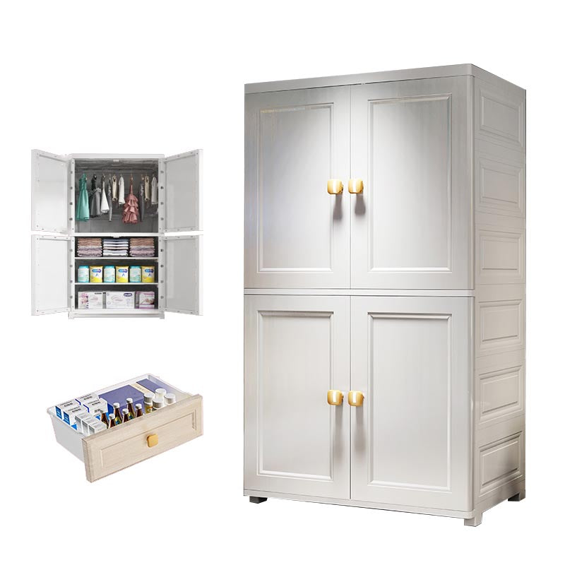 Contemporary Wardrobe Cabinet Plastic Hinged Wardrobe Armoire