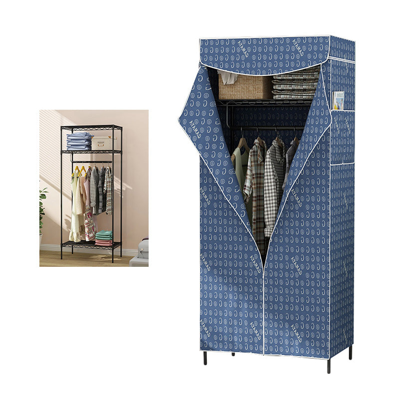 Contemporary Style Wardrobe Metal 1-Door Wardrobe Closet for Bedroom