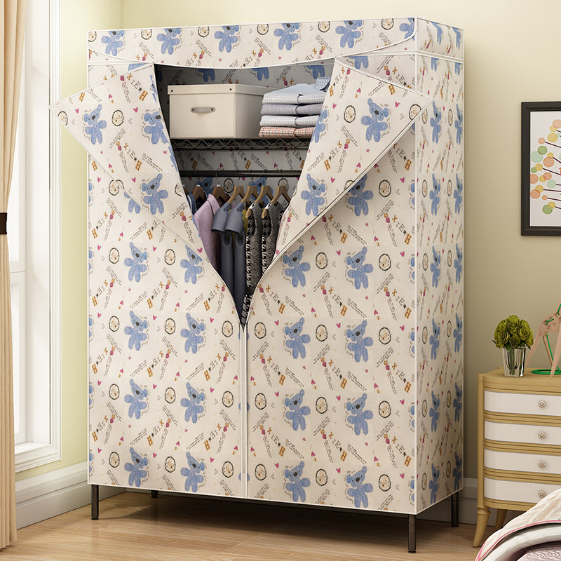 Contemporary Style Wardrobe Metal 1-Door Wardrobe Closet for Bedroom