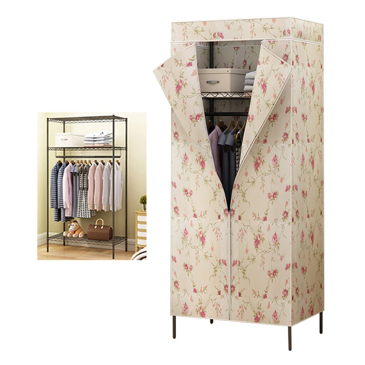 Contemporary Style Wardrobe Metal 1-Door Wardrobe Closet for Bedroom