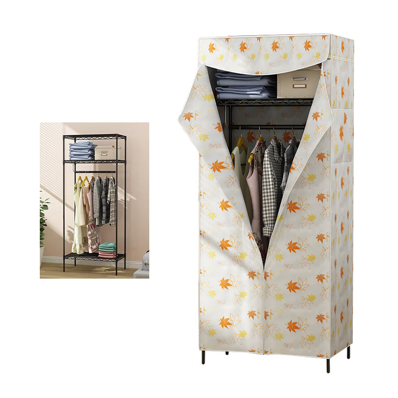 Contemporary Style Wardrobe Metal 1-Door Wardrobe Closet for Bedroom