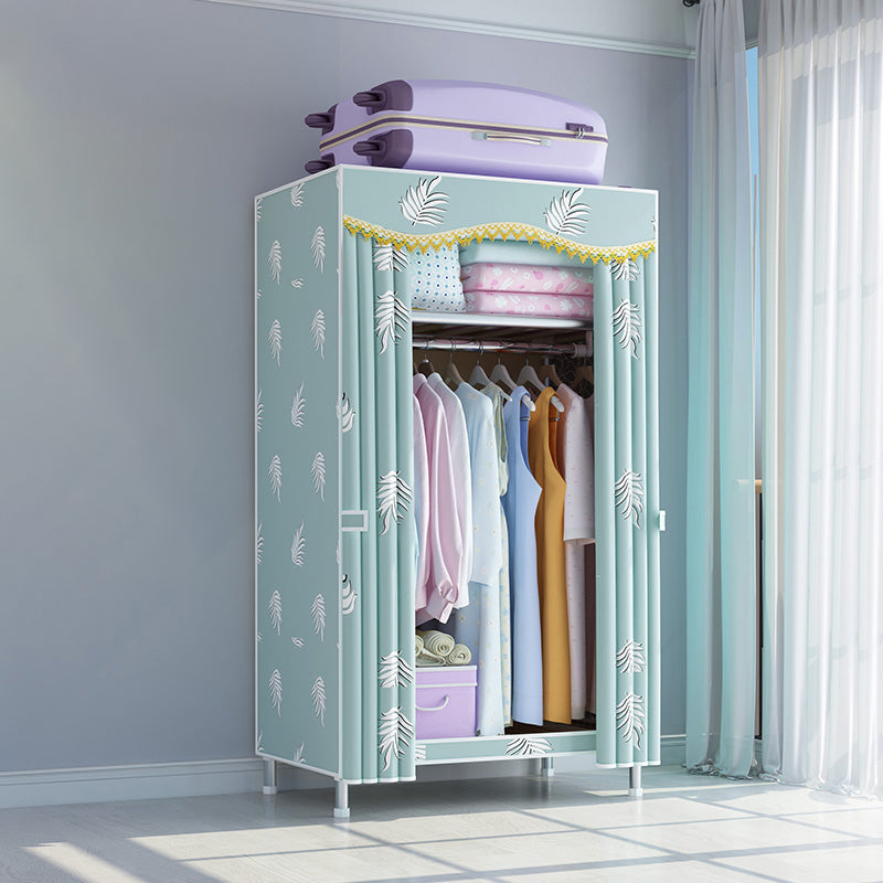Contemporary Style Wardrobe Metal 1 Door Wardrobe Closet With Shelves