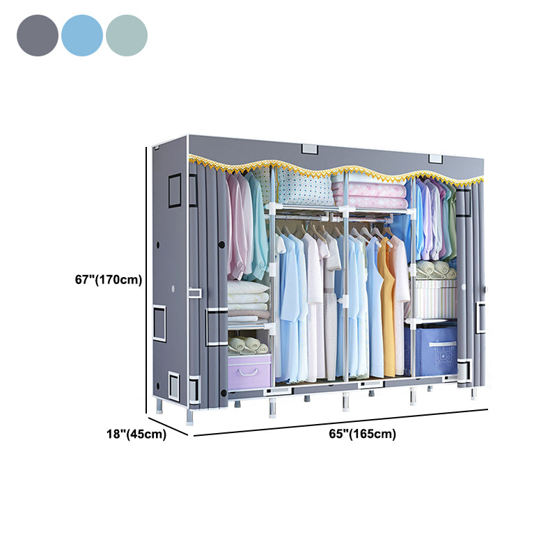 Contemporary Style Wardrobe Metal 1 Door Wardrobe Closet With Shelves