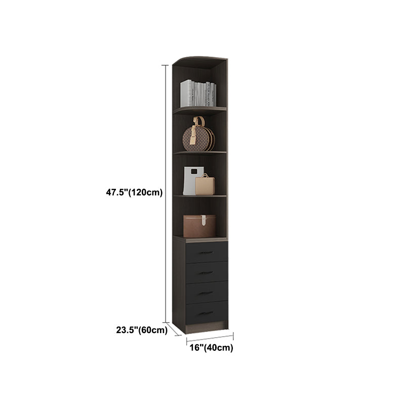 Brown Engineered Wood Wardrobe Closet Contemporary Wardrobe Cabinet