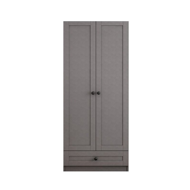 Contemporary Grey Wardrobe Armoire Engineered Wood Wardrobe Closet