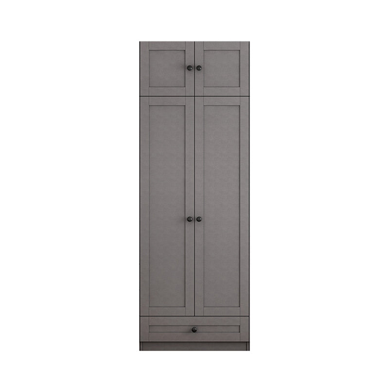 Contemporary Grey Wardrobe Armoire Engineered Wood Wardrobe Closet