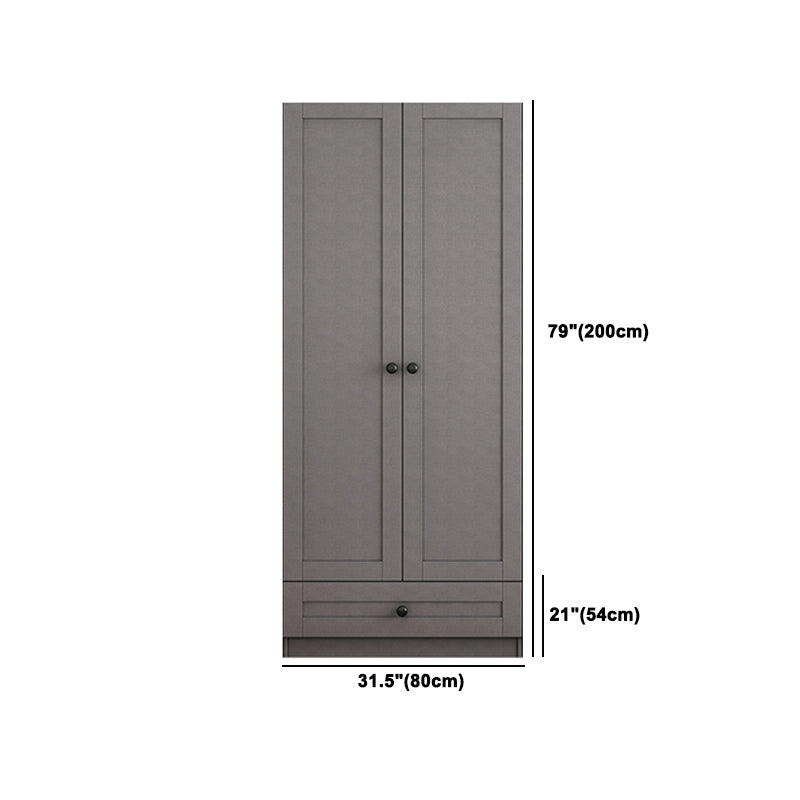 Contemporary Grey Wardrobe Armoire Engineered Wood Wardrobe Closet
