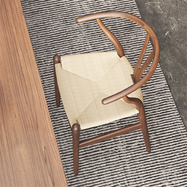 Modern Dining Furniture Set 1/6 Pcs Dark Brown Solid Wood Dining Table and Chairs