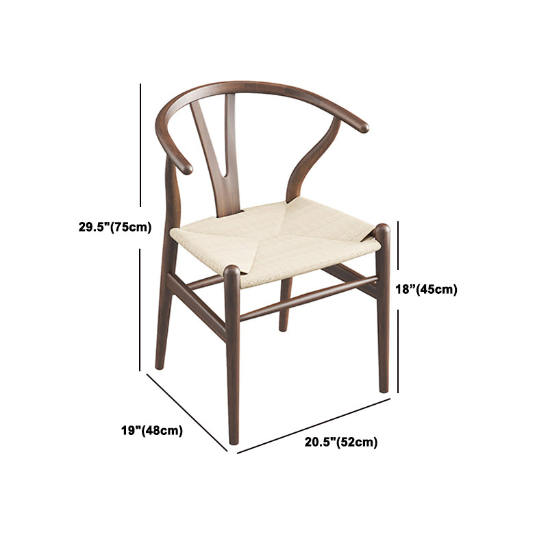 Modern Dining Furniture Set 1/6 Pcs Dark Brown Solid Wood Dining Table and Chairs