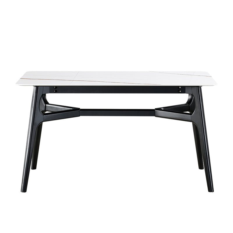 Modern 1/3/4/5/6 Pieces Dinette Set Rectangle White Stone and Wood Dining Set