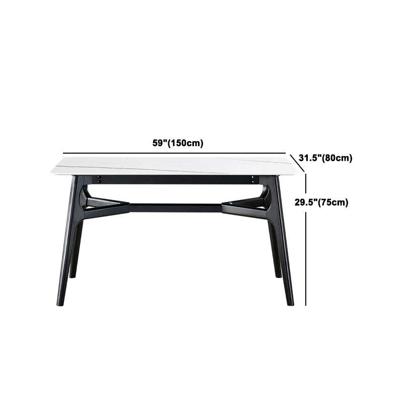Modern 1/3/4/5/6 Pieces Dinette Set Rectangle White Stone and Wood Dining Set