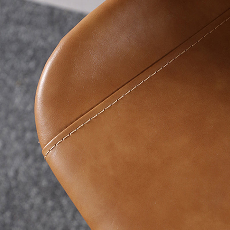 Metal Legs Bucket Bar Stool Industrial Faux Leather Armless Counter Stool