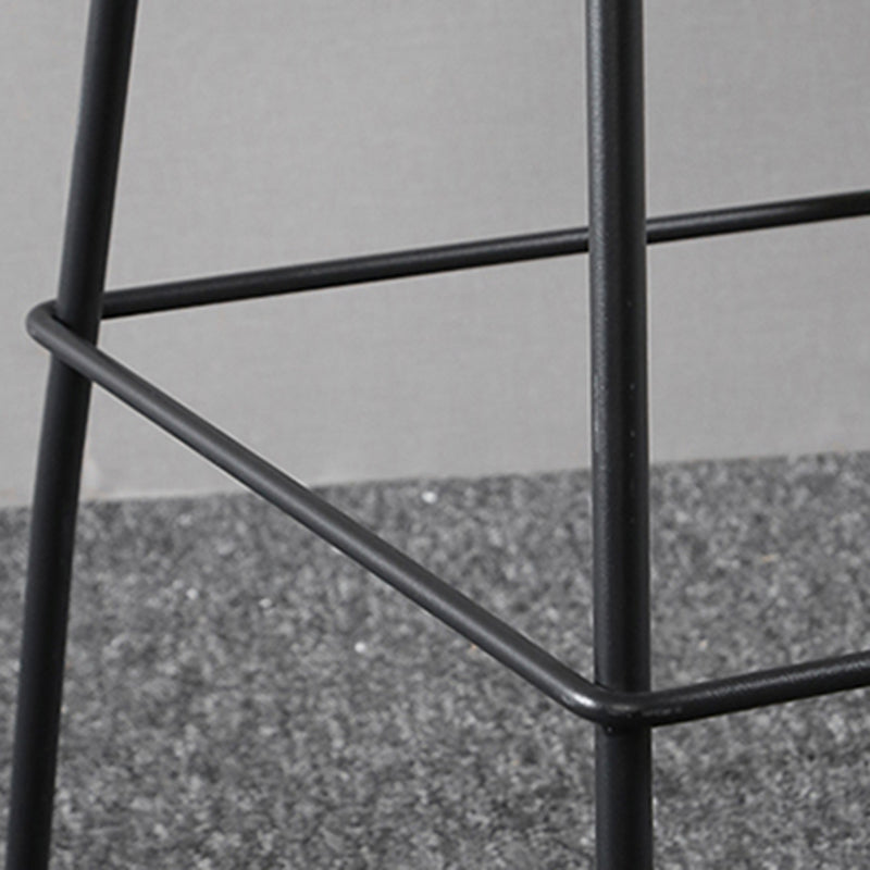 Metal Legs Bucket Bar Stool Industrial Faux Leather Armless Counter Stool