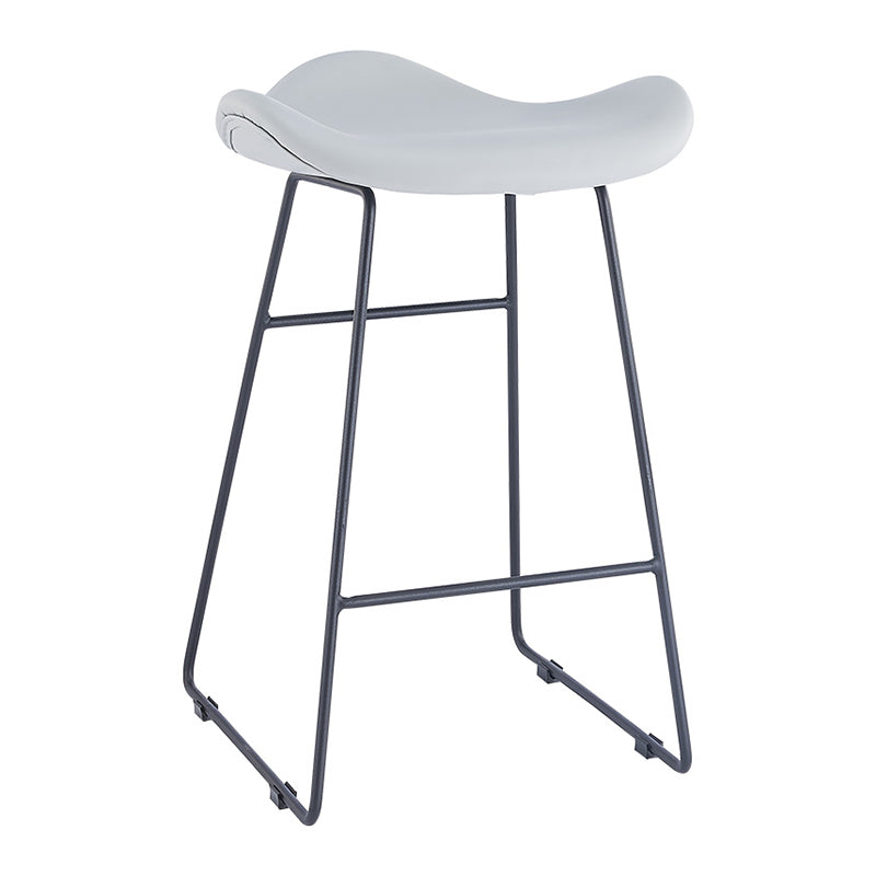 Armless Faux Leather Bar Stool Modern Counter Stool with Metal Counter Stool