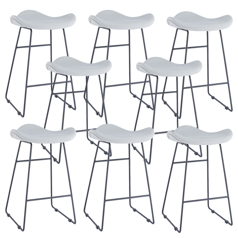 Armless Faux Leather Bar Stool Modern Counter Stool with Metal Counter Stool