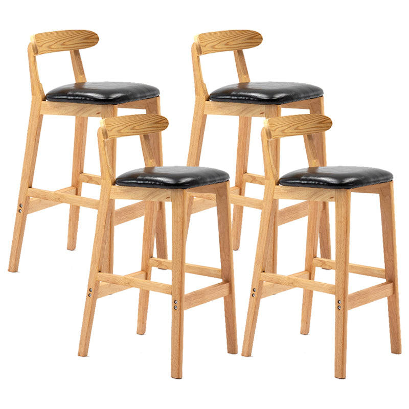Modern Milk Tea Shop Low Back Stool Matte Finish Upholstered Bar Stools